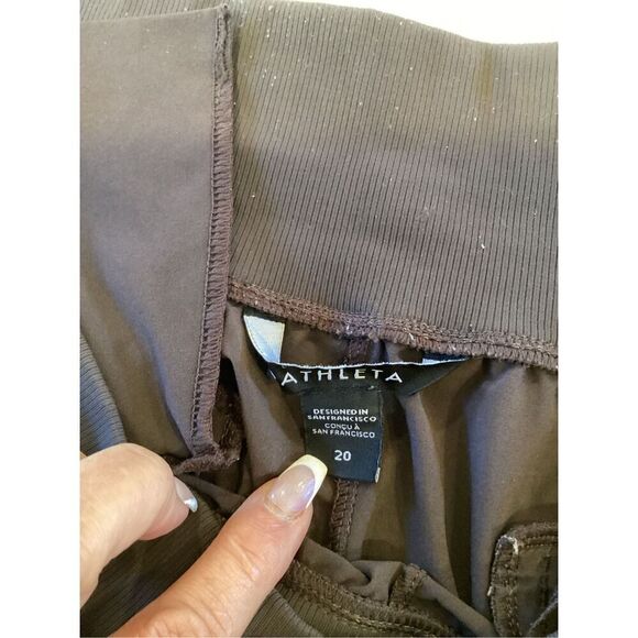 ATHLETA Nikita Slim Tapered Crop Pant Sz 20 Performance Stretch Brown - Picture 5 of 12